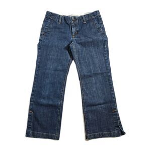 Gap Womens 8R Low Rise Capri Jeans Stretch Slash Pockets Cotton Casual